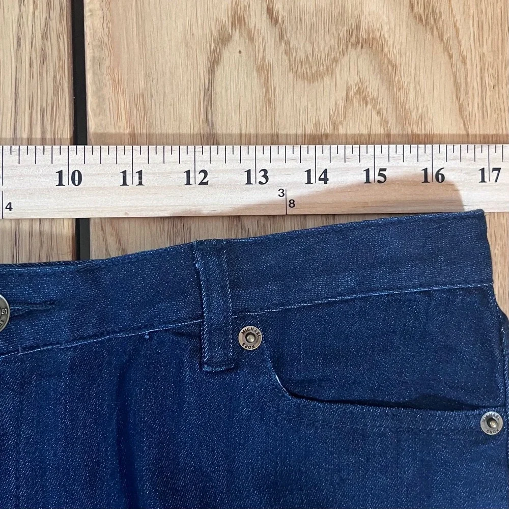 Michael Kors Flare Leg Jeans Women Size 10 Dark Wash Denim Minimalist Aesthetic